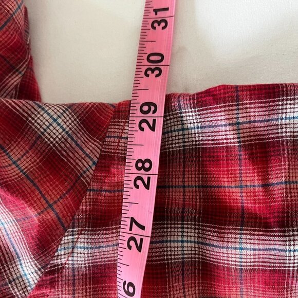 VINTAGE Wrangler Shirt Mens Red Plaid Western Button Perl Snap - Picture 11 of 11